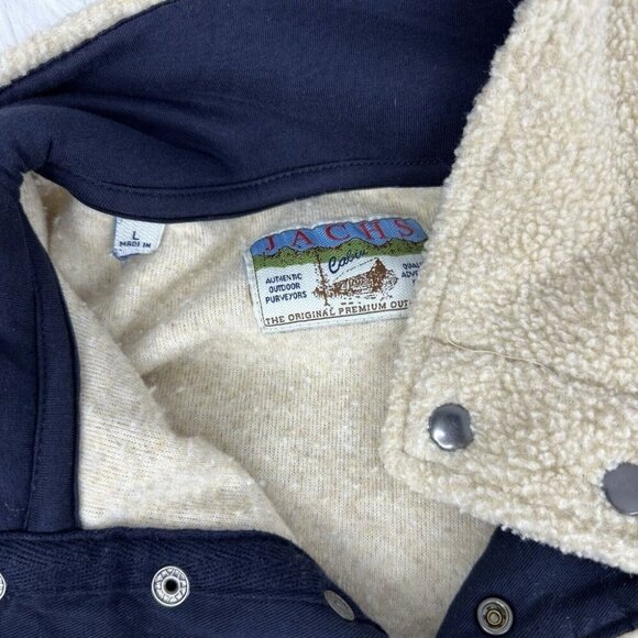 Jachs Men’s Off-White Gorpcore Teddy 1/4 Snap Sherpa Casual Pullover L/C50 - Picture 6 of 11